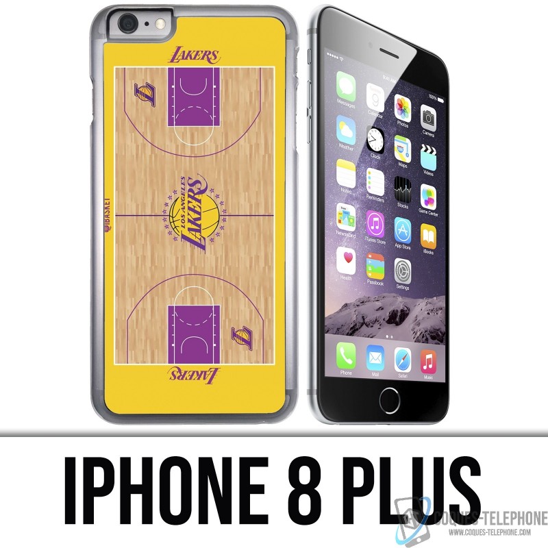 Coque iPhone 8 PLUS - Terrain besketball Lakers NBA
