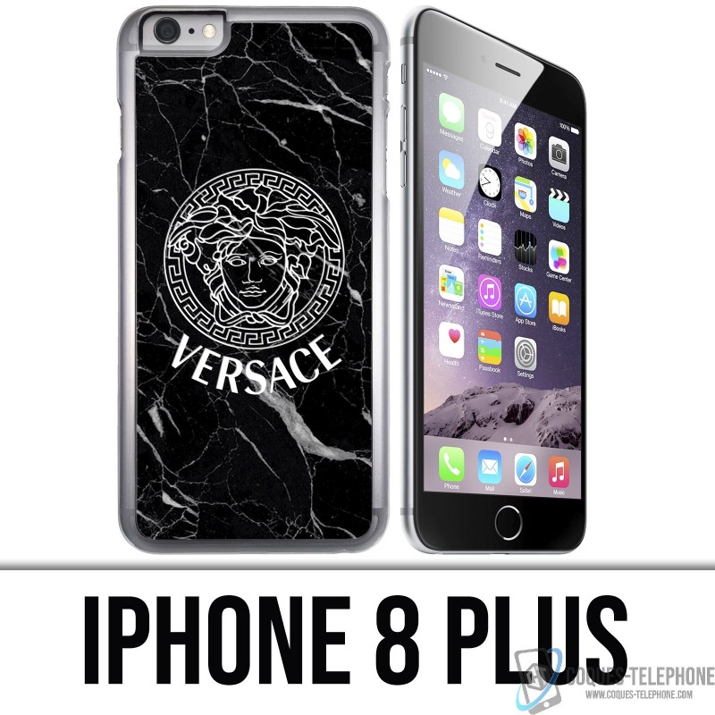 Coque iPhone 8 PLUS - Versace marbre noir