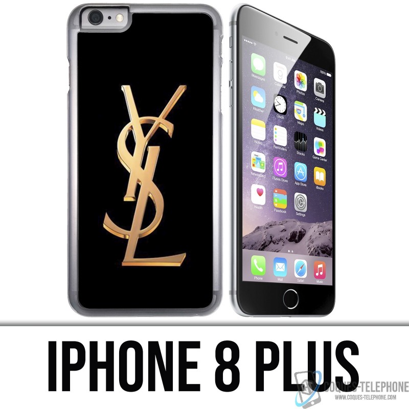Coque iPhone 8 PLUS - YSL Yves Saint Laurent Gold Logo
