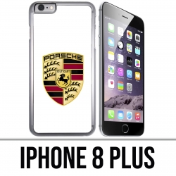 Coque iPhone 8 PLUS - Porsche logo blanc