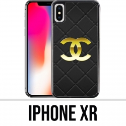 Coque iPhone XR - Chanel Logo Cuir