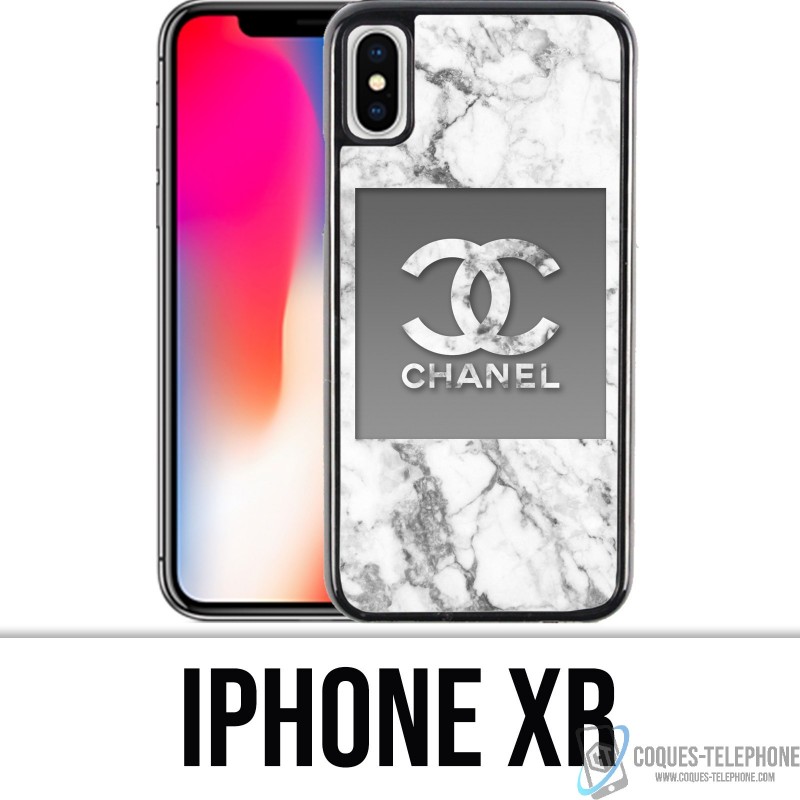 iPhone XR Case - Chanel Marmor weiß