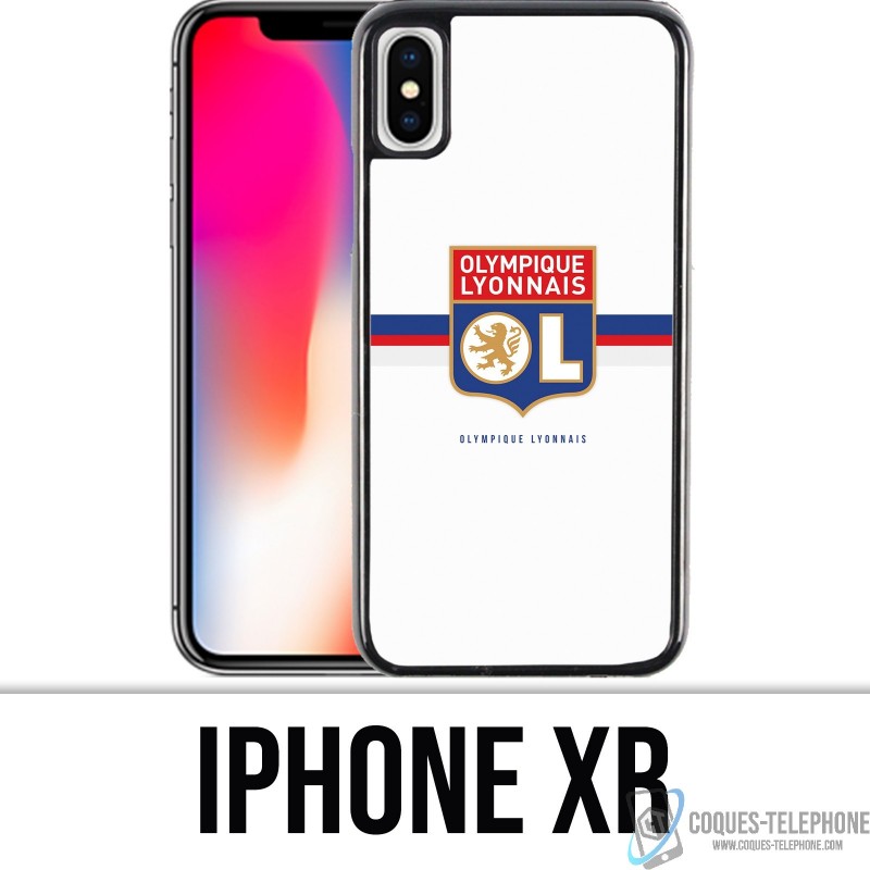 Coque iPhone XR - OL Olympique Lyonnais logo bandeau