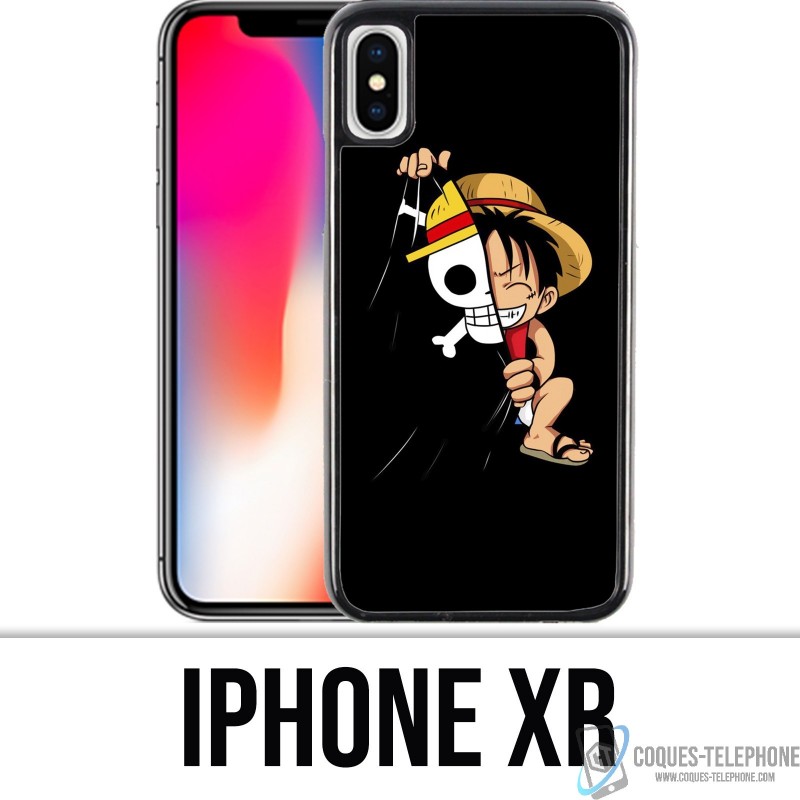 Coque iPhone XR - One Piece baby Luffy Drapeau