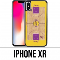 Coque iPhone XR - Terrain besketball Lakers NBA