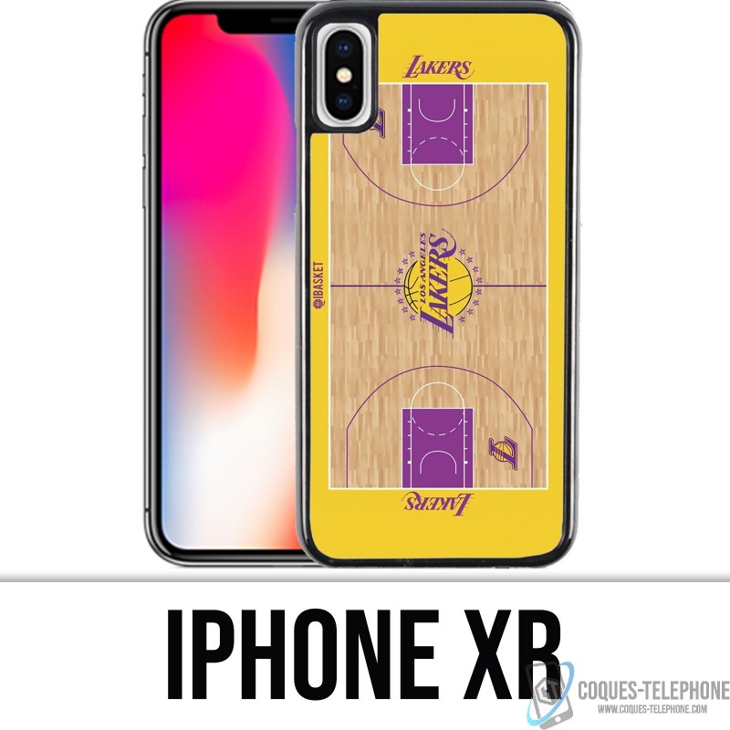Coque iPhone XR - Terrain besketball Lakers NBA