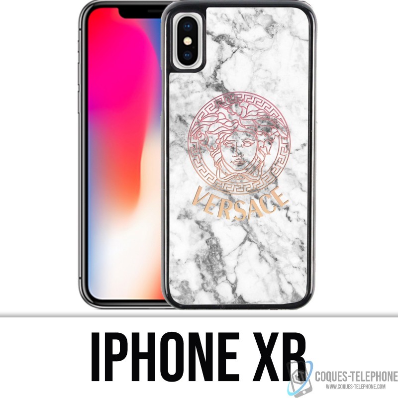Custodia per iPhone XR - Versace marmo bianco
