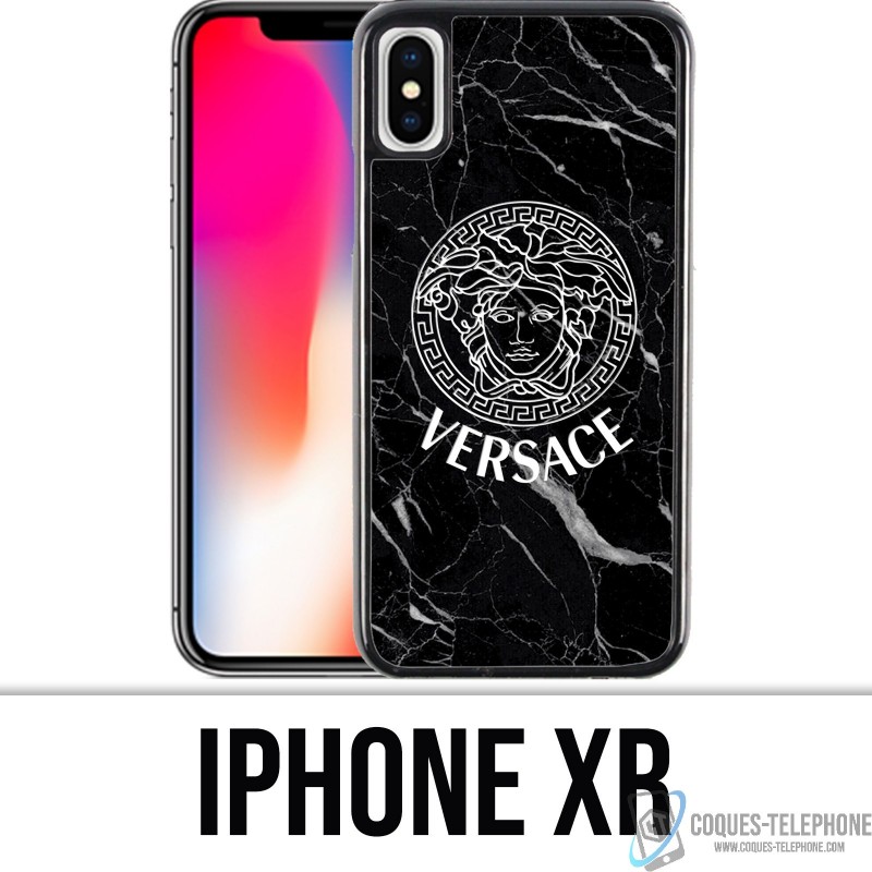 iPhone XR Tasche - Versace schwarzer Marmor