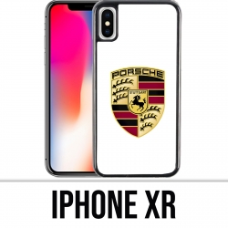 Custodia per iPhone XR - Logo Porsche bianco