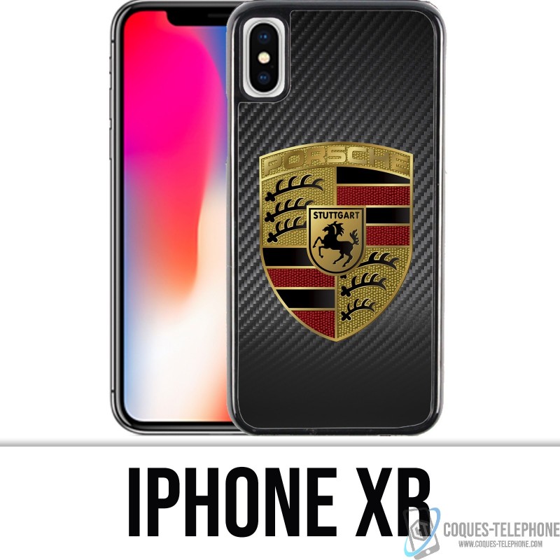 Funda iPhone XR - Logotipo de carbono de Porsche