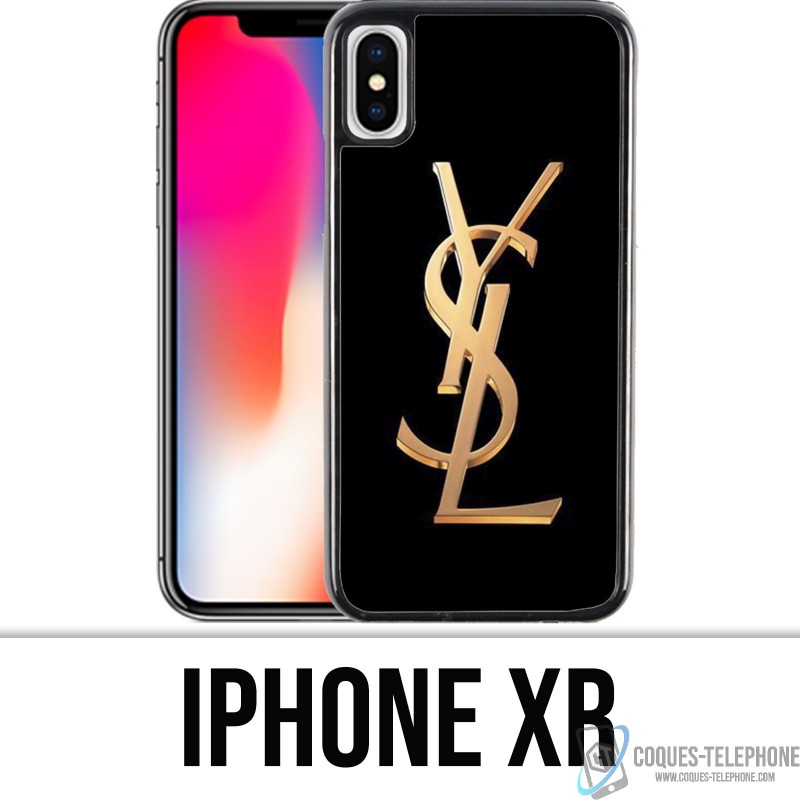 Funda iPhone XR - Logotipo de oro de YSL Yves Saint Laurent