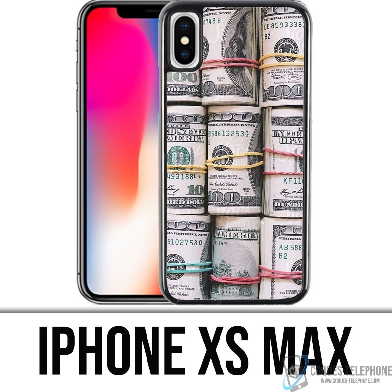 Coque iPhone XS MAX - Billets Dollars rouleaux