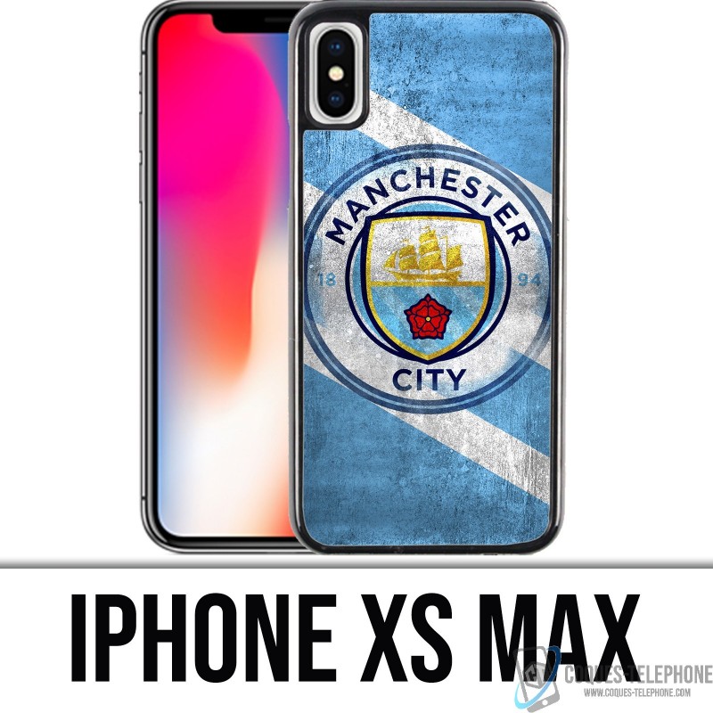 Coque iPhone XS MAX - Manchester Football Grunge