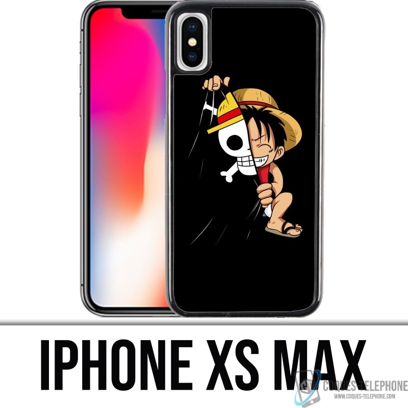 Coque iPhone XS MAX - One Piece baby Luffy Drapeau