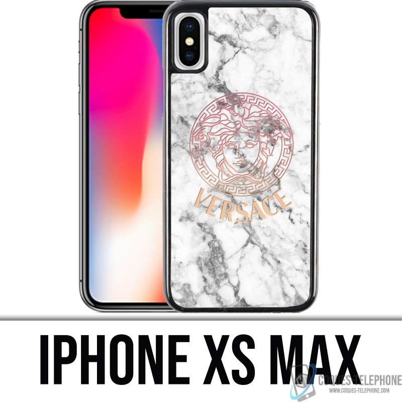 Coque iPhone XS MAX - Versace marbre blanc