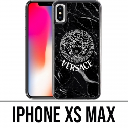 Coque iPhone XS MAX - Versace marbre noir