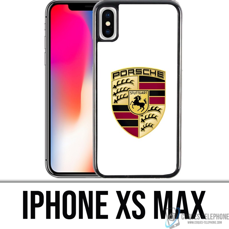 Custodia per iPhone XS MAX - Logo Porsche bianco