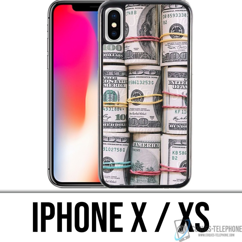 Coque iPhone X / XS - Billets Dollars rouleaux