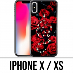 Coque iPhone X / XS - Gucci snake roses