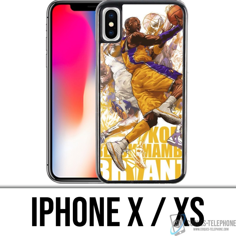 Coque iPhone X / XS - Kobe Bryant Cartoon NBA
