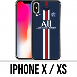 Coque iPhone X / XS - Maillot PSG Football 2020