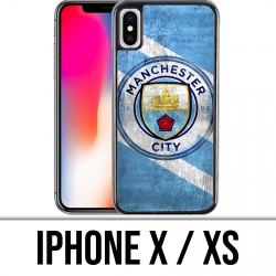 Coque iPhone X / XS - Manchester Football Grunge