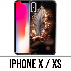 Coque iPhone X / XS - Plume feu