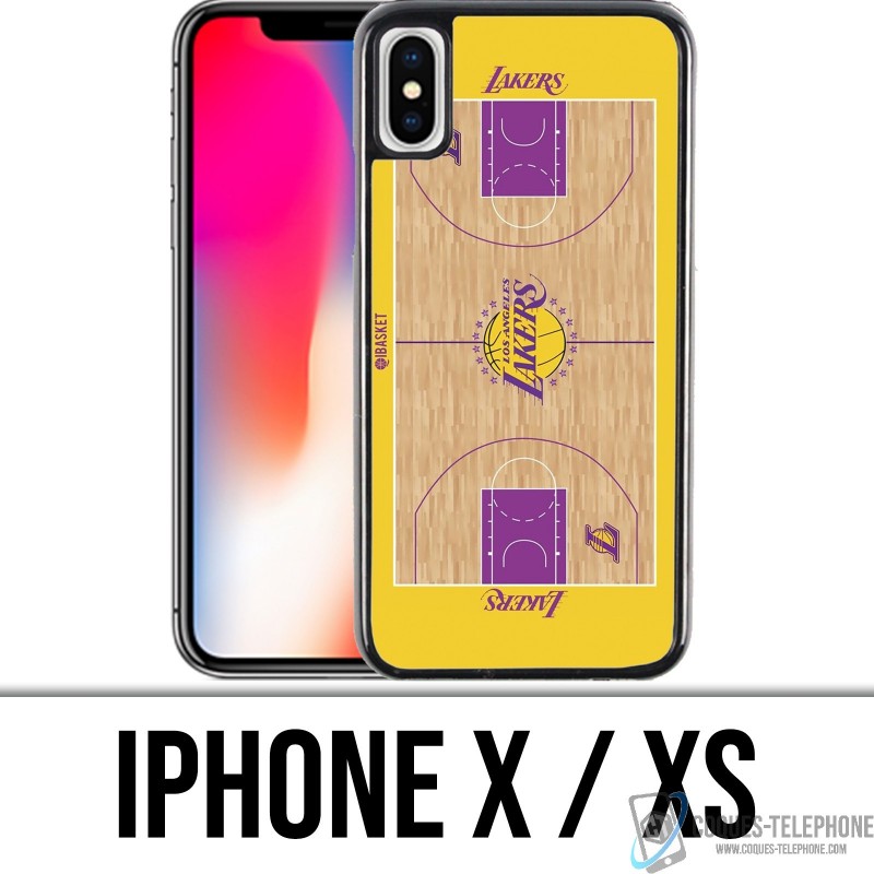 Coque iPhone X / XS - Terrain besketball Lakers NBA