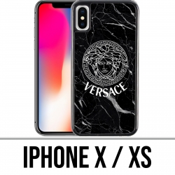Custodia per iPhone X / XS - Versace marmo nero