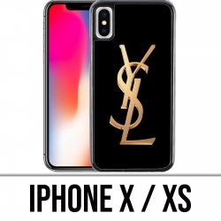 Funda iPhone X / XS - Logotipo de oro de YSL Yves Saint Laurent