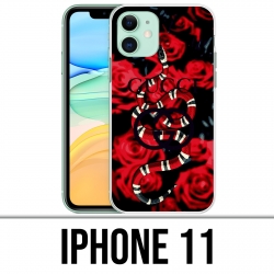 Coque iPhone 11 - Gucci snake roses