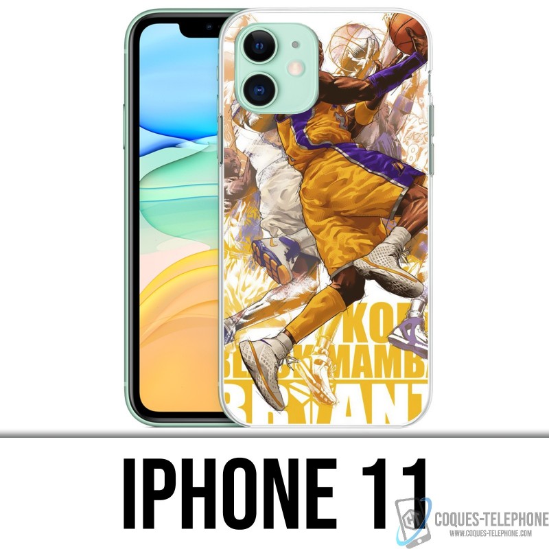 Coque iPhone 11 - Kobe Bryant Cartoon NBA