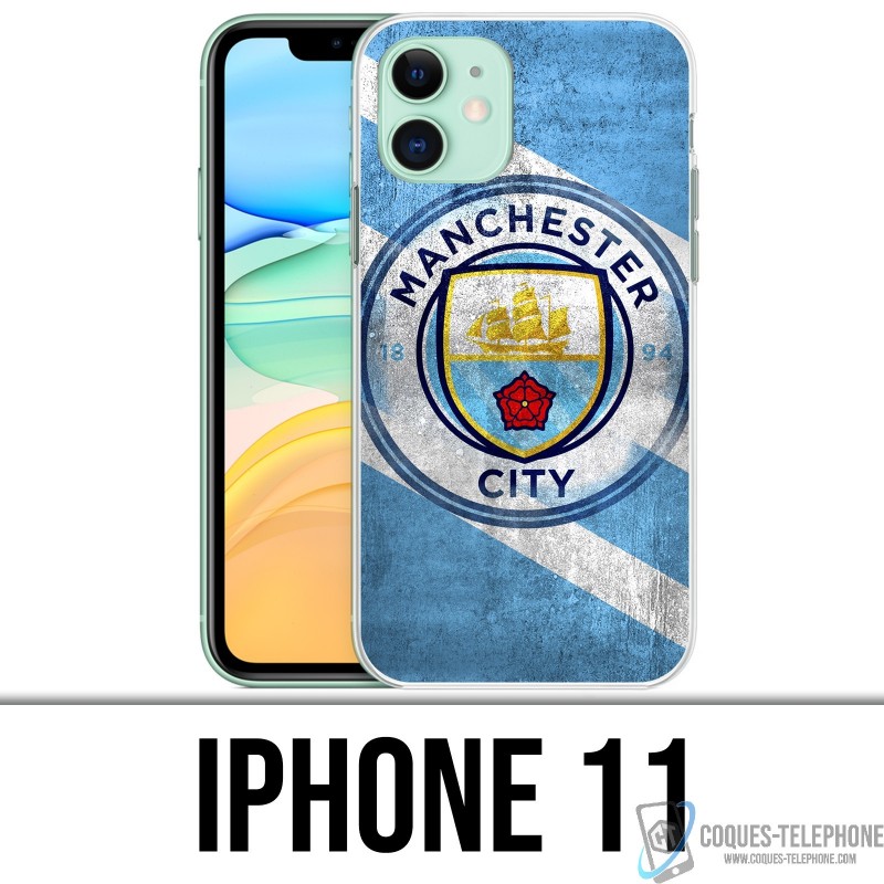 Coque iPhone 11 - Manchester Football Grunge