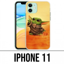 iPhone 11 Custodia - Star Wars bambino Yoda Fanart