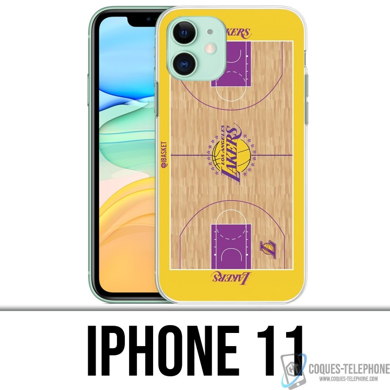 Coque iPhone 11 - Terrain besketball Lakers NBA