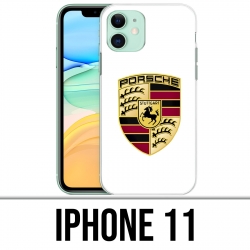 Funda iPhone 11 - Logotipo Porsche blanco