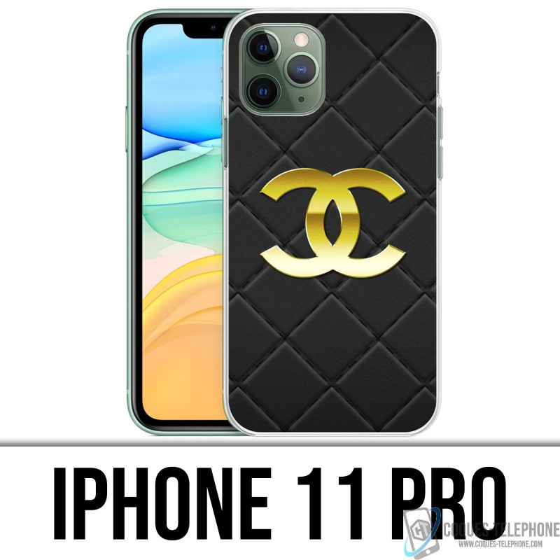 iPhone 11 PRO Custodia - Logo in pelle Chanel