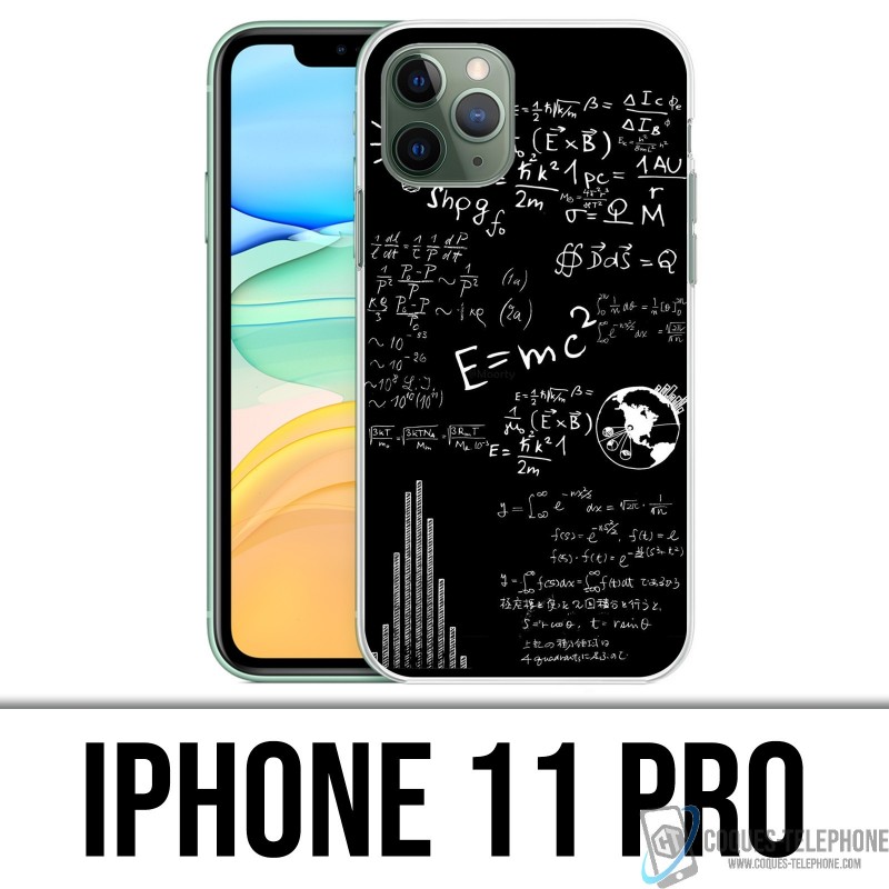Coque iPhone 11 PRO - E égale MC 2 tableau noir