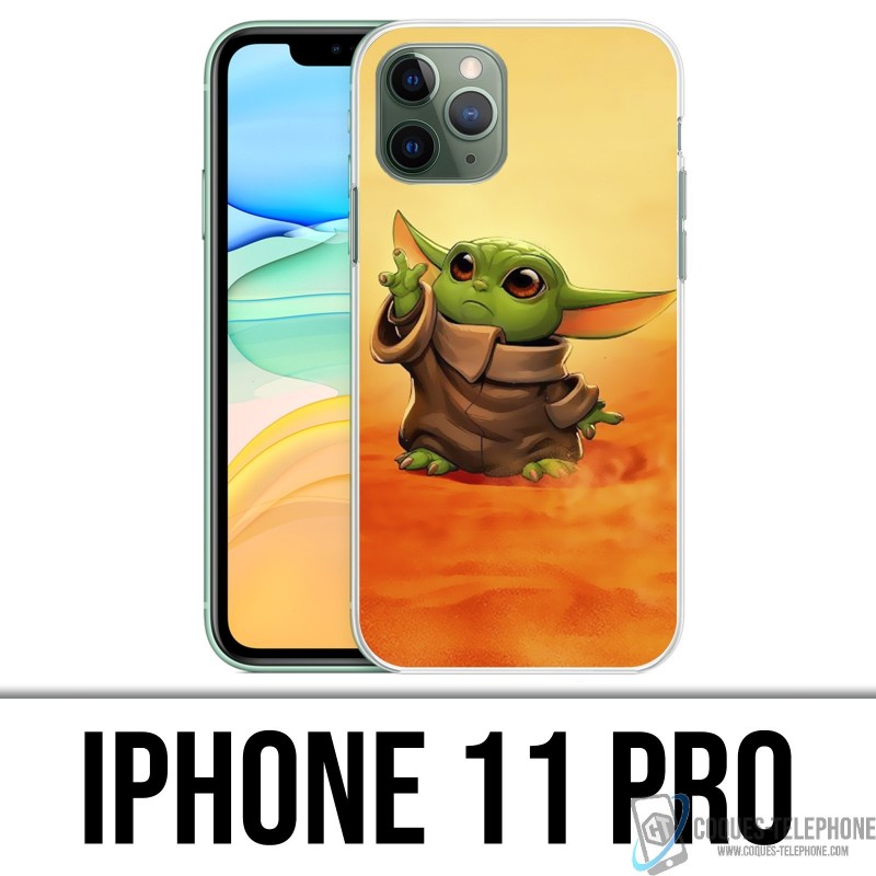 iPhone 11 PRO Custodia - Star Wars bambino Yoda Fanart