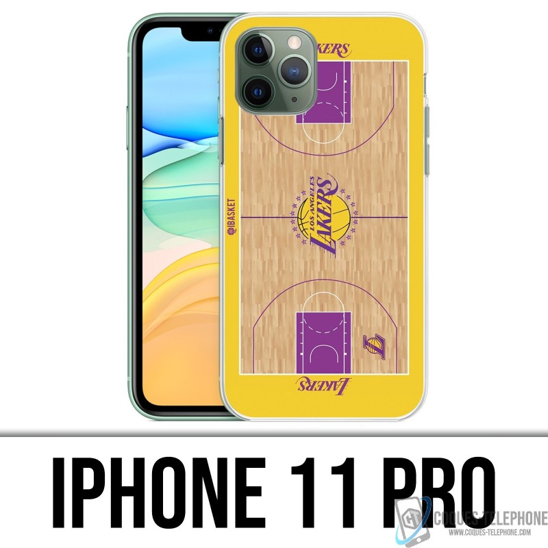 Coque iPhone 11 PRO - Terrain besketball Lakers NBA