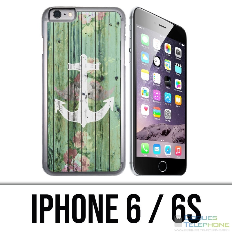 Coque iPhone 6 / 6S - Ancre Marine Bois