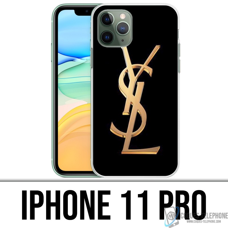 Coque iPhone 11 PRO - YSL Yves Saint Laurent Gold Logo