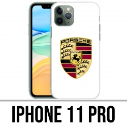 Coque iPhone 11 PRO - Porsche logo blanc