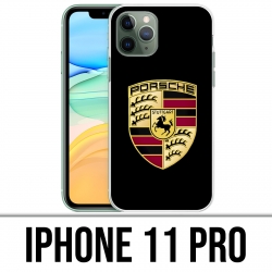 Coque iPhone 11 PRO - Porsche Logo Noir