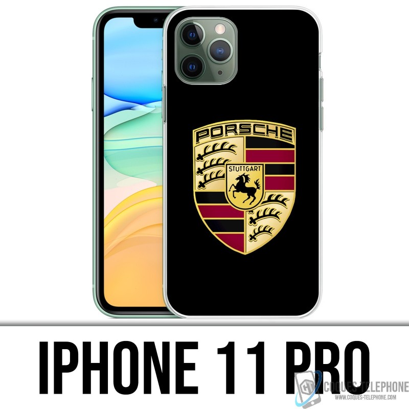 iPhone 11 PRO Custodia - Logo Porsche Nero