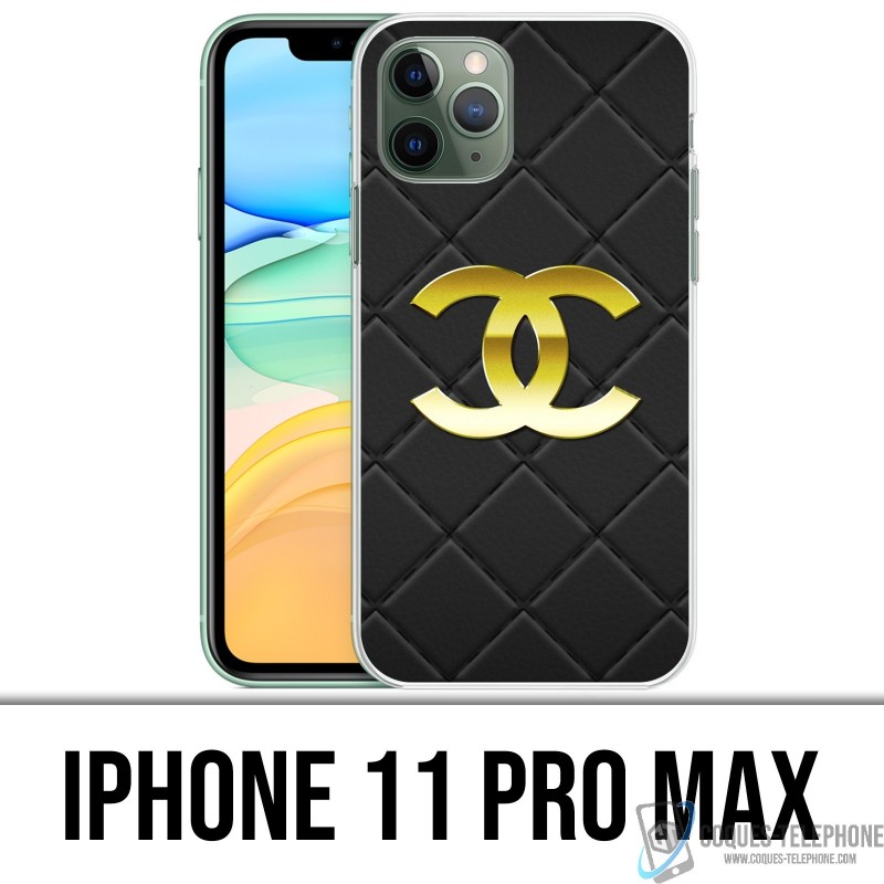 Funda iPhone 11 PRO MAX - Logotipo de cuero de Chanel