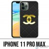iPhone 11 PRO MAX Custodia PRO - Logo in pelle Chanel