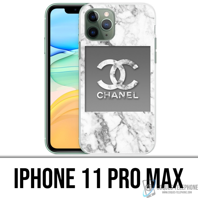 Coque iPhone 11 PRO MAX - Chanel Marbre Blanc