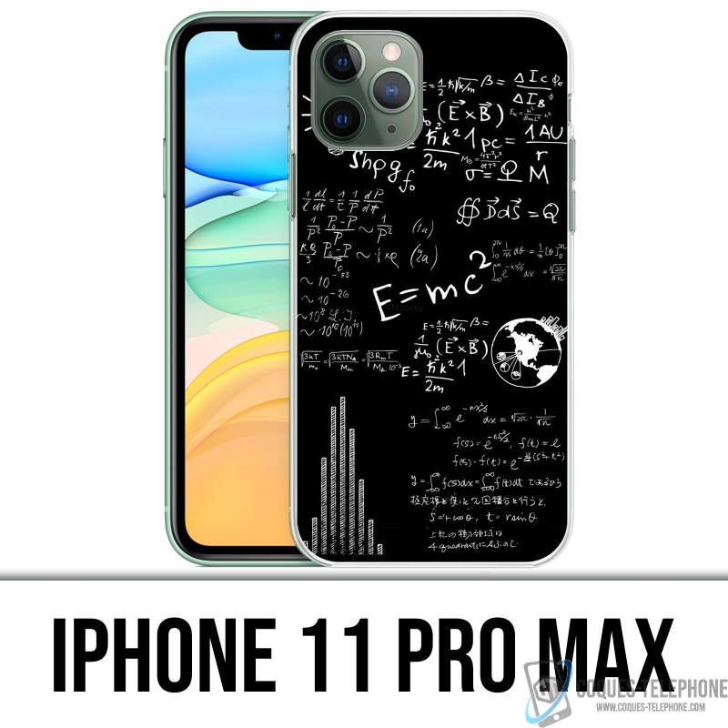Coque iPhone 11 PRO MAX - E égale MC 2 tableau noir