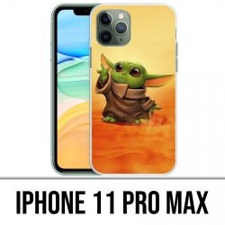 Funda iPhone 11 PRO MAX - Star Wars baby Yoda Fanart
